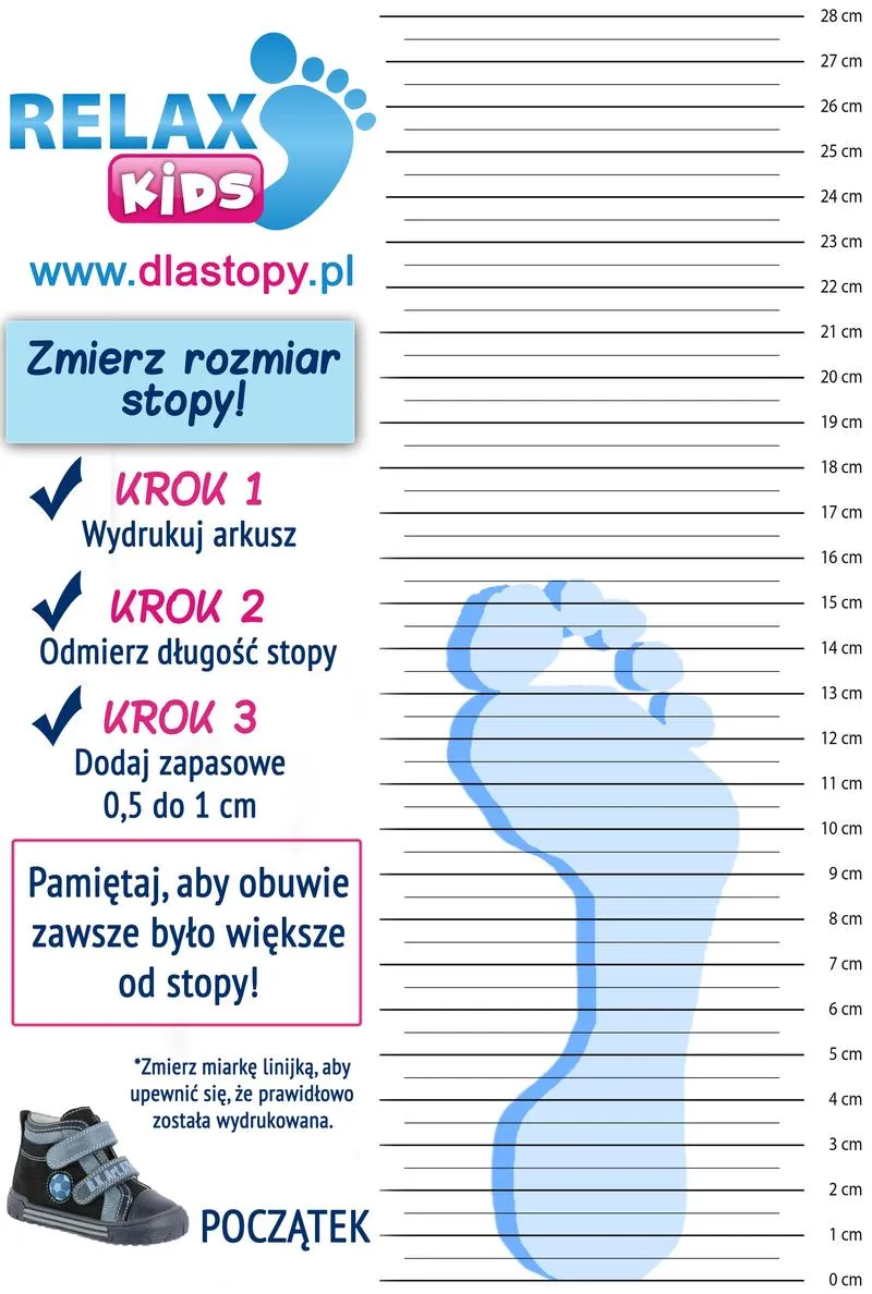 Niewłaściwy dobór rozmiaru butów