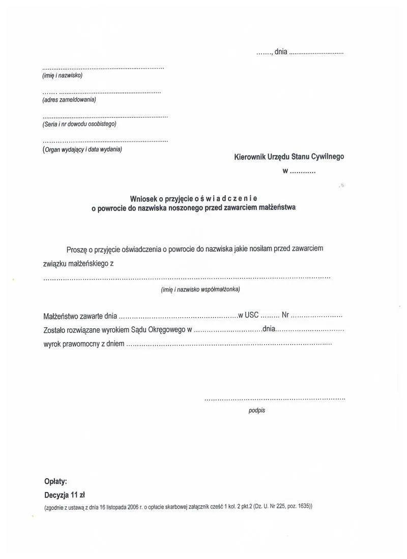 Zgoda ojca na zmianę nazwiska